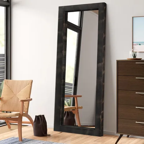 Miniatura 10 de AAZZKANG Espejo de pared de longitud completa con marco de madera rústica, 58 x 24 pulgadas, rectangular, grande, cuerpo completo para dormitorio