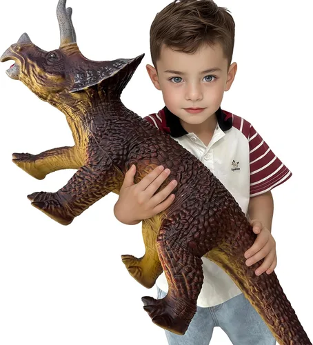 Miniatura 2 de Gzsbaby Dinosaurs King Giant Triceratops Juguete de Dinosaurio – Figura de Dinosaurio Realista y de Aspecto Real de 32 pulgadas, Juguetes