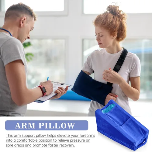 Miniatura 7 de Almohada de elevación de brazo Buryeah con 2 bolsillos, almohada de apoyo ergonómico suave para codo, cuña de descanso de brazo, regalos para brazo