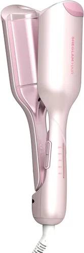 Miniatura 11 de SHEGLAM Ondulador de cabello ondulado de playa (rosa, 0.75 pulgadas)