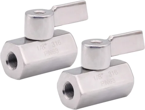 Miniatura 8 de DERNORD Válvula de bola de acero inoxidable Mini rosca NPT hembra (1" hembra y hembra)