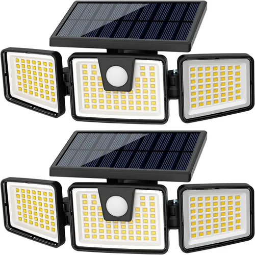 Miniatura 8 de AmeriTop Luces Solares para Exteriores, Paquete de 2 Luces LED de Alto Brillo Inalámbricas con Sensor de Movimiento Solar; 4 Cabezales Ajustables