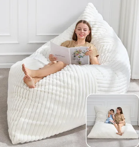 Miniatura 29 de Hobestluk Silla Puf 3 en 1, Sillas Puf Gigantes para Adultos con Cubierta de Burbujas, Cojín de Suelo Convertible con Cubierta Lavable a Máquina