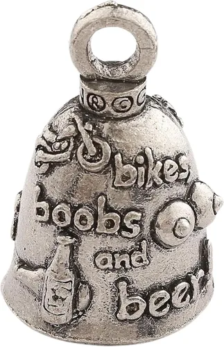 Miniatura 55 de Guardian Bell Good Luck Bell w/Keyring & Black Velvet Bag Motorcycle Bell Lead-Free Pewter Made in USA Phoenix Biker