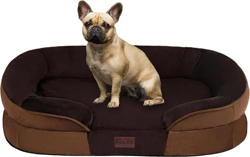 Miniatura 35 de Dwanton - Cama ortopédica para perros medianos con espuma de memoria con gel, sofá impermeable para perros, cama lavable para mascotas con cojín