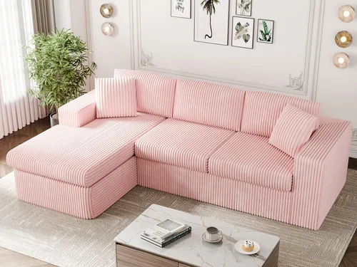 Miniatura 10 de Vongrasig Sofá modular sin hueso de 105 pulgadas para sala de estar, sofás modulares con diván en forma de L, cómodo sofá nube de espuma