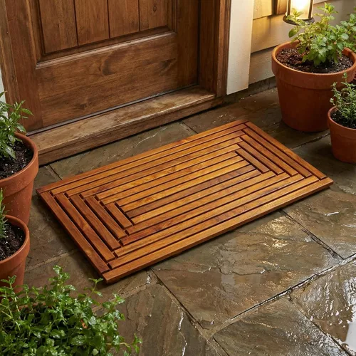 Miniatura 7 de Bare Decor Giza - Tapete para puerta de ducha, spa y madera maciza de teca, 36 x 20 pulgadas