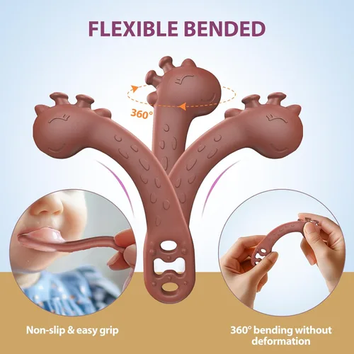 Miniatura 5 de akolik Cucharas para bebé, suministros de destete LED para recién nacidos, cucharas de silicona para masticar bebés, utensilios para hacer puré