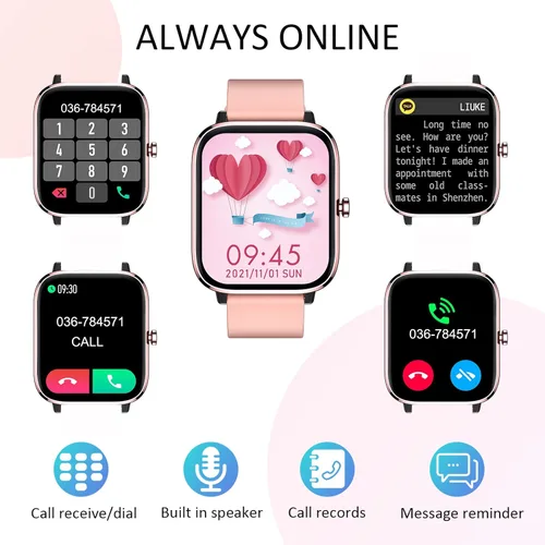 Miniatura 10 de Reloj inteligente para mujer, monitor de llamadas, monitor de actividad física, frecuencia cardíaca y sueño, pantalla táctil de 1.69 pulgadas