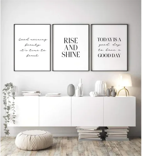 Miniatura 11 de Póster de 3 piezas con texto en inglés "Love Always Wins" (Love Always Wins), diseño de pared blanco y negro, arte de pared, pintura en lienzo