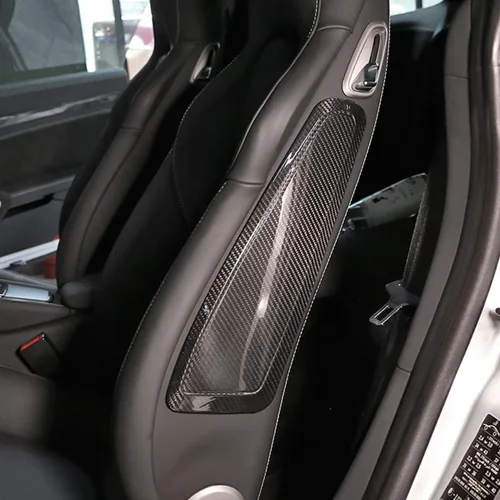Miniatura 2 de Para Porsche 911 718 2013 2014 2015 2016 2017 2018 2019 Real Fibra de Carbono Interior Asiento Panel lateral Accesorios Decorativos Cubierta