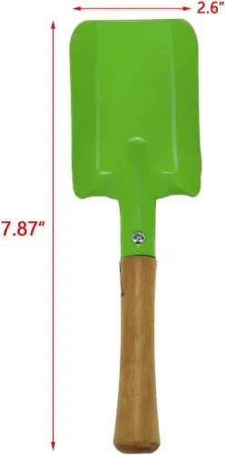 Miniatura 2 de Bitray 4 piezas mini palas de arena de madera pala de metal con mango de madera resistente herramientas de jardinería segura paleta pala