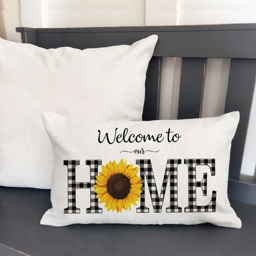 Miniatura 3 de Funda de cojín de patio al aire libre con diseño de girasol, decoración del hogar, algodón y lino, 20 x 12 pulgadas