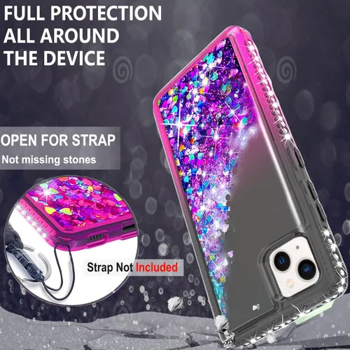 Miniatura 6 de STARSHOP Funda compatible con iPhone 11, con protector de pantalla de vidrio templado incluido: cubierta de arena movediza con purpurina flotante