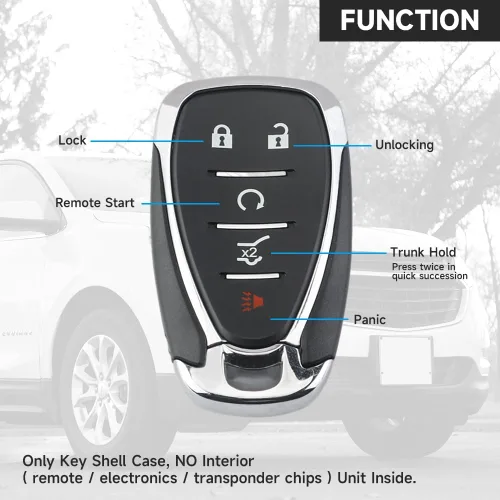 Miniatura 3 de Funda de repuesto para llavero con 5 botones y control remoto, compatible con Chevrolet Equinox 2018-2021 para Chevrolet Blazer 2019-2020 - Repuesto