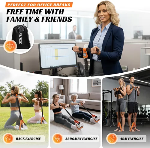 Miniatura 6 de KUTIZE Multifunction Pedal Resistance Band with Handle, Upgraded Exercise Equipment with Soft Foot Pedal for Sit Up & Full-Body Home Gym Workouts