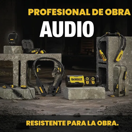Miniatura 9 de DEWALT Altavoz Bluetooth Portátil Vestible [Edición Onyx - Negro] Altavoz Portátil Inalámbrico con Clip para Sitio de Trabajo Pro Resistente al Agua