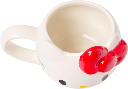 Miniatura 11 de Silver Buffalo Sanrio Hello Kitty Conjunto de 3 tazas de cerámica esculpidas en 3D con arcos de diferentes colores, con asas, perfectas como set