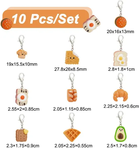 Miniatura 2 de NBEADS 10 marcadores de punto de pan, resina de ganchillo y aguacate, colgantes de puntada de ganchillo, dijes, bloqueo, regalo hecho a mano