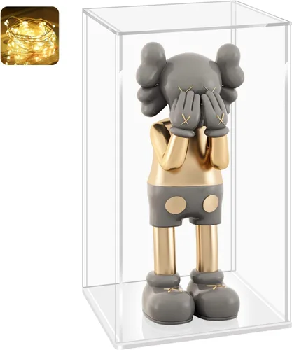 Miniatura 30 de LANSCOERY Vitrina de Acrílico, Caja de Exhibición Ensamblable para Coleccionables, con Diseño a Prueba de Polvo y Sin Costuras, Base Negra de Negro