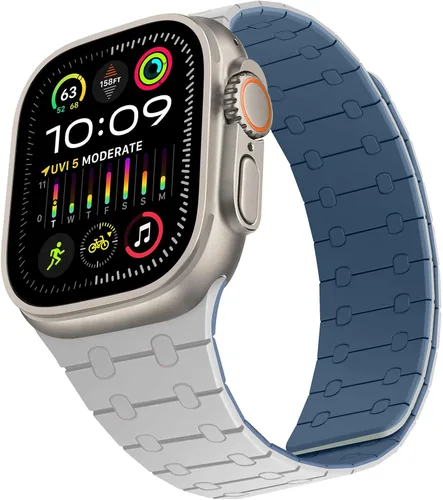 Miniatura 9 de Compatible con correa de Apple Watch de 49mm 46mm 45mm 44mm 42mm 41mm 40mm 38mm, correa de bucle magnético ajustable de silicona para iWatch Ultra