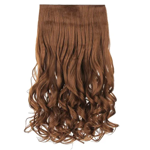Miniatura 13 de REECHO Extensiones de cabello rubio, extensiones de una pieza con clip de 20" para mujer, extensiones de cabello sintético suave y natural con ondas