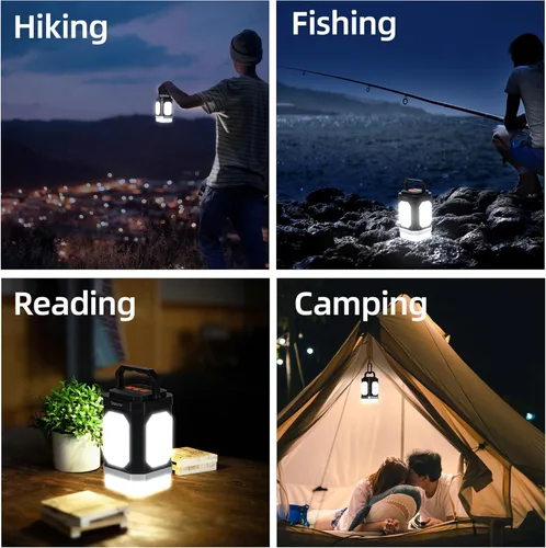 Miniatura 7 de Sinvitron Linterna de campamento recargable: 30,000 mAh luces de campamento portátiles, carga rápida QC3.0, 1000 lúmenes, tiempo de funcionamiento