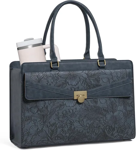 Miniatura 7 de LOVEVOOK Laptop Tote Bag for Women - PU Leather Vintage Work Tote Bag,Waterproof Business Teacher Bag with Large Cup Holder