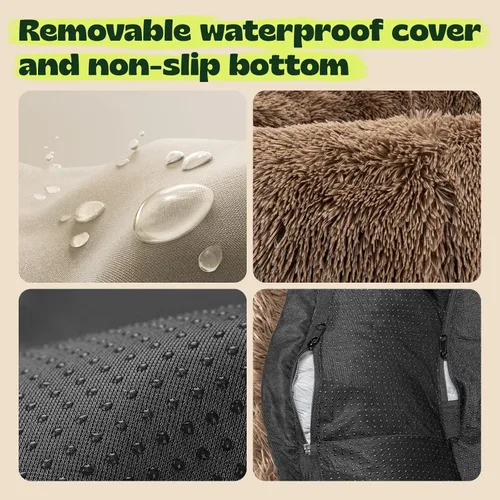 Miniatura 7 de Premium Donut Dog Bed,Dual Memory Foam Orthopedic Beds for Large Sized Dogs,Thick Cooling Gel Fluffy Calming Pet Couch with Removable Waterproof