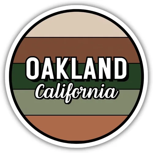 Miniatura 5 de Oakland California Travel Sticker, 2.5" Multiple Colors, Laptop Water Bottle Planner Journal, Collectible Places I've Been, Luggage Decal (Lavender)