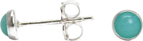 Miniatura 26 de Aretes de tuerca con piedras preciosas para mujeres y niñas, bisel redondo de 0.157 in de plata esterlina 925