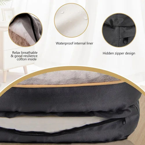 Miniatura 5 de Cama Joyself ortopédica de espuma viscoelástica con cubierta lavable extraíble para perro y juguetes con sonido de regalo, Gris