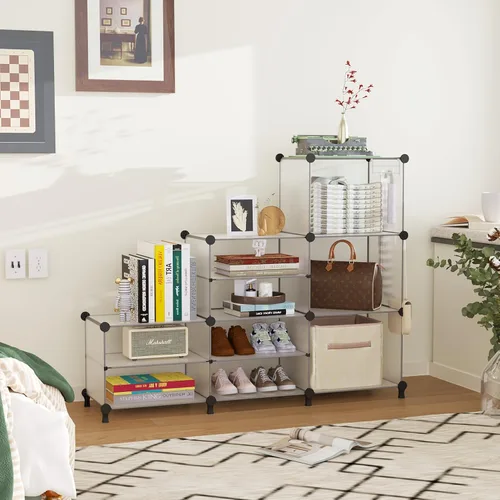 Miniatura 4 de AWTATOS Organizador de armario con 6 cubos de almacenamiento, estantes portátiles para armario, organizadores de ropa y almacenamiento apilables