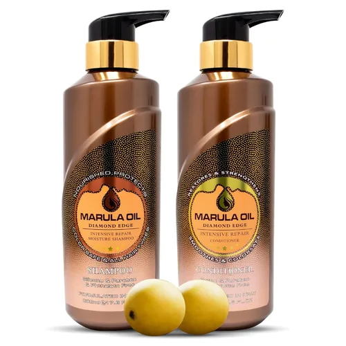 Marula - Juego de champú y acondicionador de aceite, color seguro, ultra humedad, sin sulfato, paquete para todo tipo de cabello, hidratante,