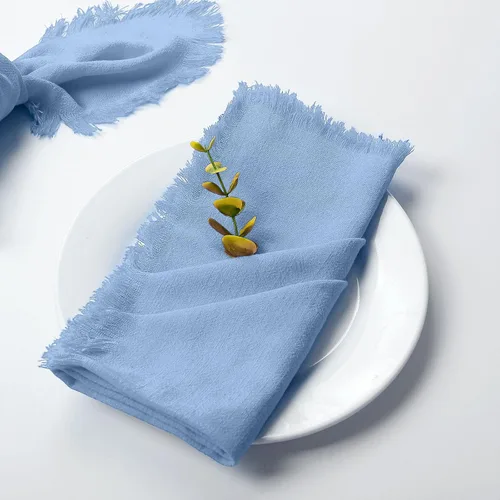 Miniatura 7 de Juego de 8 servilletas de tela de lino de algodón para el día de San Valentín, servilletas hechas a mano con flecos para bodas elegantes, Navidad