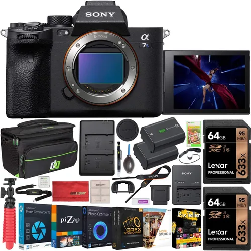 Sony a7s III ILCE-7SM3/B - Cámara digital sin espejo con sensor de imagen de fotograma completo de 1.378 in, doble batería, incluye funda de