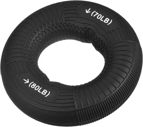 uxcell Fortalecedores de agarre de mano, 3.07 pulgadas, 70-80 libras, anillos de silicona para dedos y antebrazos, entrenamiento de agarre para Negro