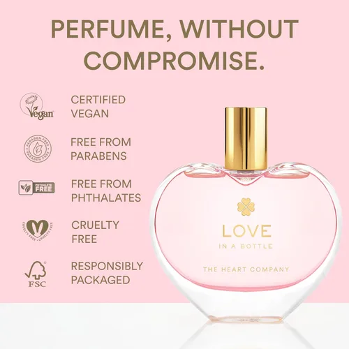 Miniatura 3 de THE HEART COMPANY AMOR en una botella Perfume Floral y Dulce para Mujeres Eau de Parfum Vegana y Eco-amigable para Mujeres Fragancia Romántica
