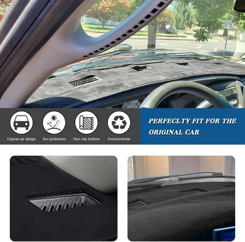 Miniatura 2 de Cubierta Negra para Tablero Alfombrilla Compatible con 2002-2005 Dodge Ram 1500, 2003-2005 2500/3500 (Ram 02-05)