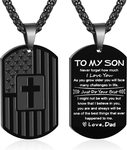 Miniatura 11 de Zocomi Rellenos de Media Navideña Regalo de Navidad - Para Mi Hijo Papá Hermano Marido Nieto Abuelo Novio Hombre Etiqueta de Perro Cruz Collar