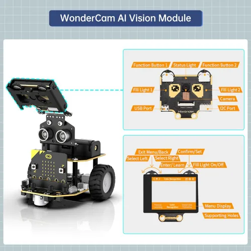 Miniatura 7 de Nexbit Microbit V2 Kit de robot inteligente programación STEM Science Robot educativo con cámara de visión AI para principiantes robóticos