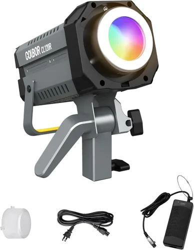 Luz de video, COLBOR CL120R RGB 120W Iluminación continua M/G Balance 2700~6500K CRI96+ Luz de estudio con montaje Bowens, 13 efectos de luz para