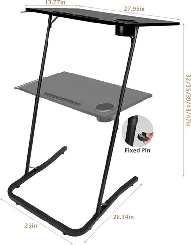 Miniatura 4 de Ikkle Escritorio ajustable para entrenamiento de bicicleta, estación de trabajo para caminadora, ciclismo, mesa de entrenamiento de ciclismo