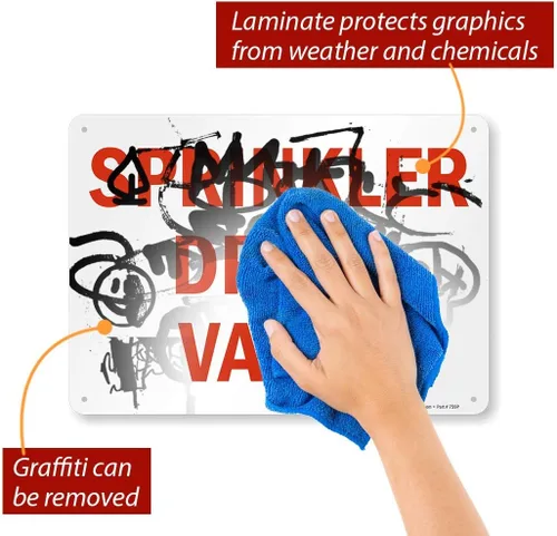 Miniatura 2 de SmartSign Letrero de "válvula de drenaje por aspersor" Aluminio de 10 x 14 pulgadas