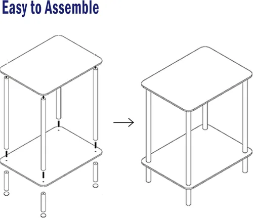 Miniatura 7 de Mesa auxiliar de vidrio templado, mesa de centro acrílica, mesita de noche transparente de 2 niveles, mesa de café transparente, para espacios