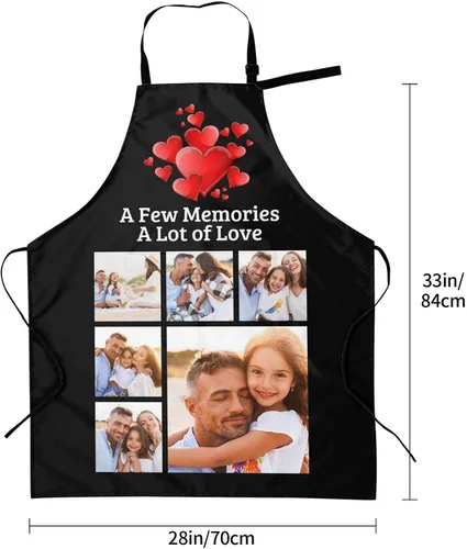 Miniatura 3 de EAQ Delantales personalizados para mujeres y hombres, delantales personalizados con foto personalizada para cocinar, servir, cafetería Delantal