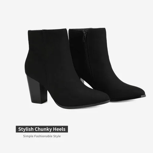 Miniatura 2 de DREAM PAIRS Botines de tacón grueso de bloque para mujer