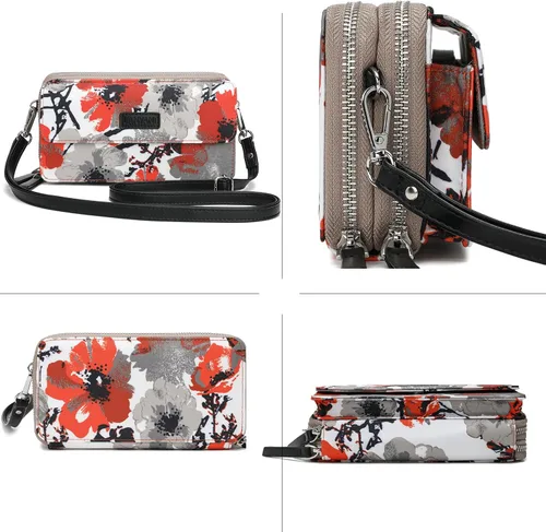 Miniatura 4 de Lanyani Cartera cruzada RFID con bolsillo para teléfono para mujer, cuero vegano