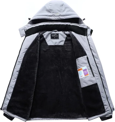 Miniatura 3 de Pooluly - Chaqueta impermeable de invierno, esquí, snowboard, para hombre, con capucha, rompevientos.