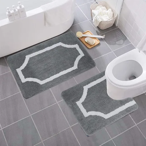 Miniatura 80 de YHF - Alfombras de baño de 20 x 32 pulgadas, extra gruesas y suaves, de microfibra peluda, lavables a máquina, alfombras de baño absorbentes, tapete